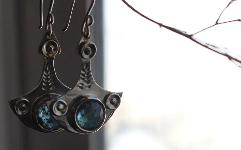 Renacer, aretes renuevo en plata y cianita