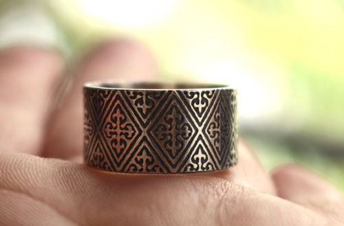 Richard the Lionheart, medieval crest cross ring in silver