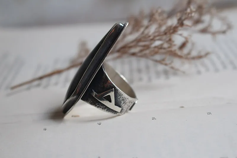 Runas de vida, anillo nórdico en plata y ojo de tigre