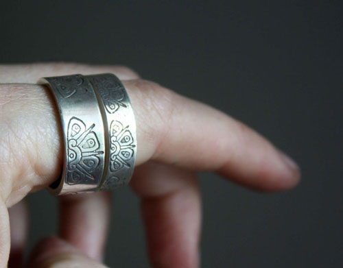 Sacred star, tribal Mayan sun ring in sterling silver