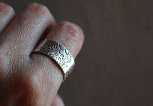Sakura, Japanese cherry blossom ring in silver