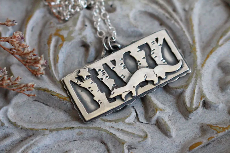 Seguir su estrella, collar hurón en plata
