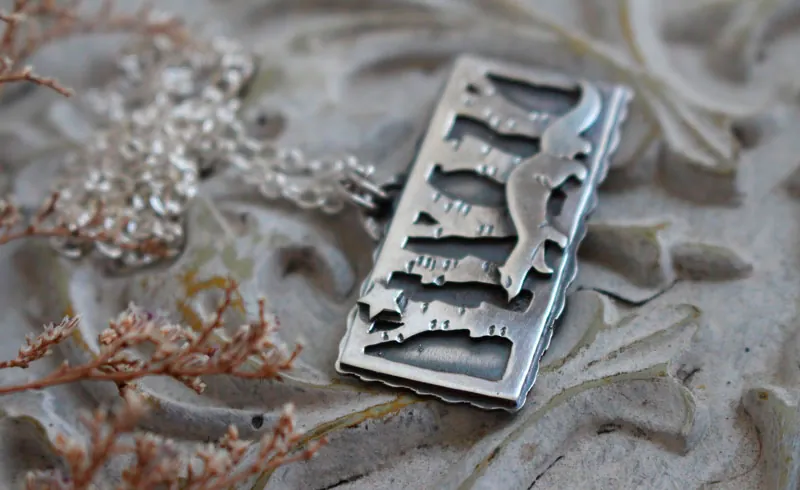 Seguir su estrella, collar hurón en plata