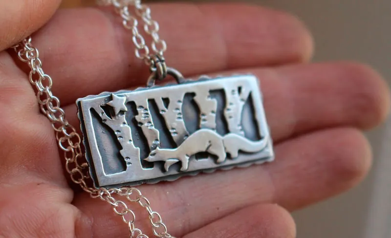 Seguir su estrella, collar hurón en plata