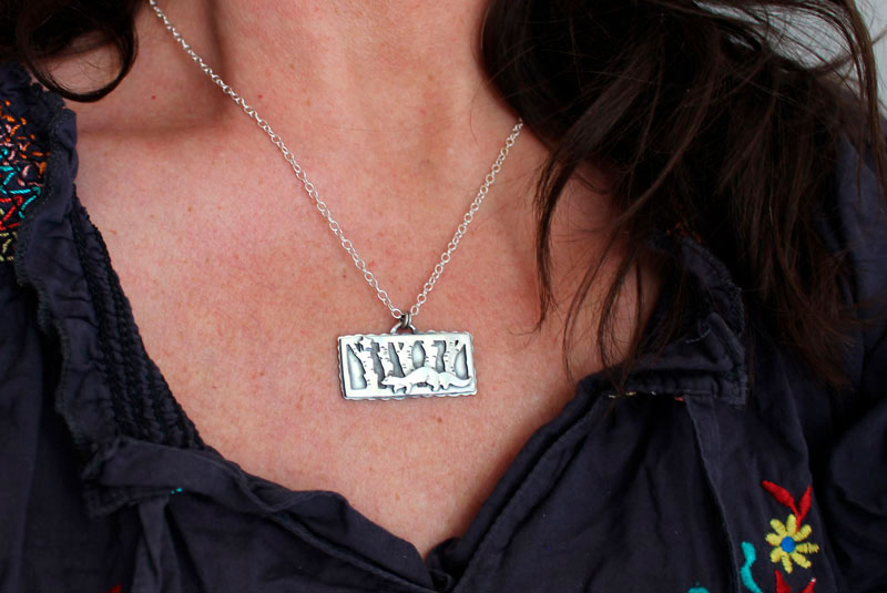 Seguir su estrella, collar hurón en plata
