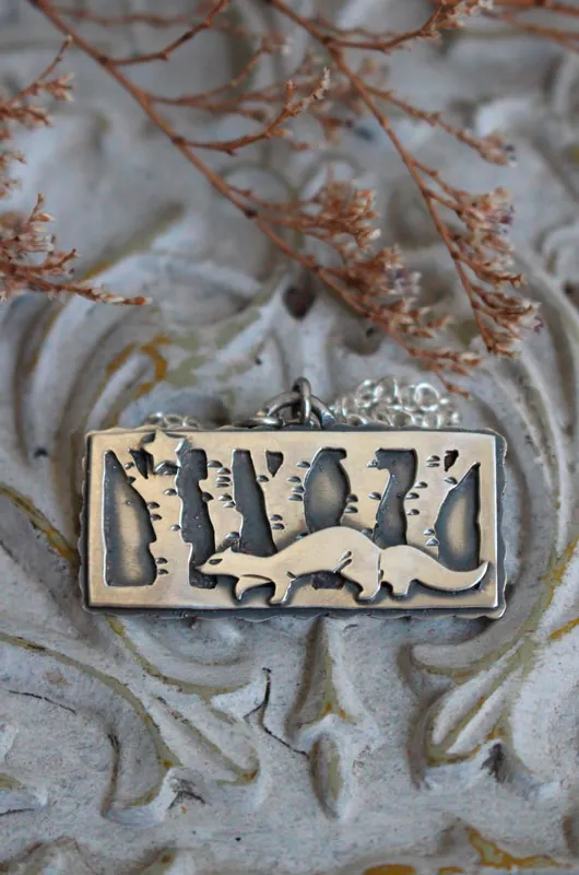 Seguir su estrella, collar hurón en plata