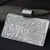 Sello cilíndrico del rey de Kish, collar mesopotámico en plata