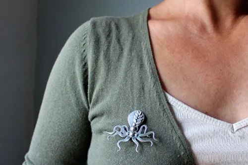 Señor pulpo, broche pulpo elegante en plata