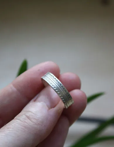 Serenidad, anillo montañas y río en plata