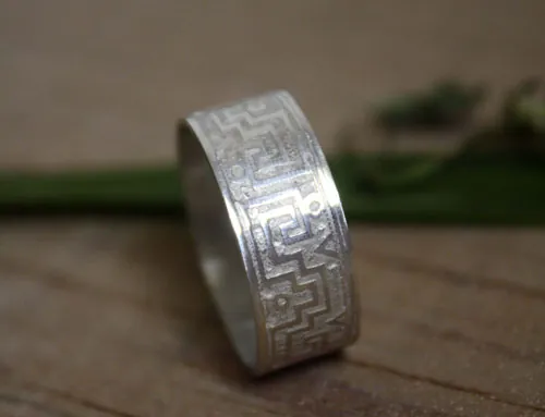 Serpiente de agua, anillo zapoteca de México en plata