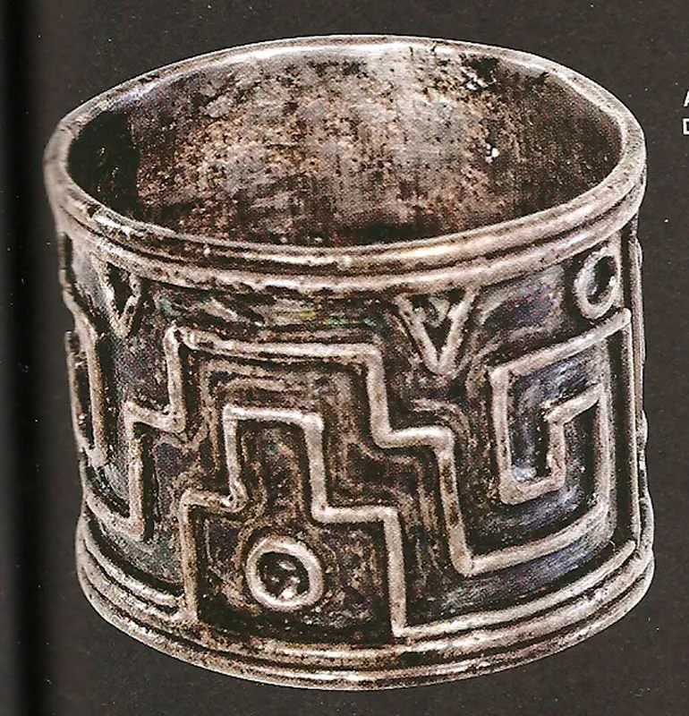 Serpiente de agua, anillo zapoteca de México en plata