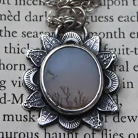 Sol de invierno, collar naturaleza en plata y ágata dendrítica