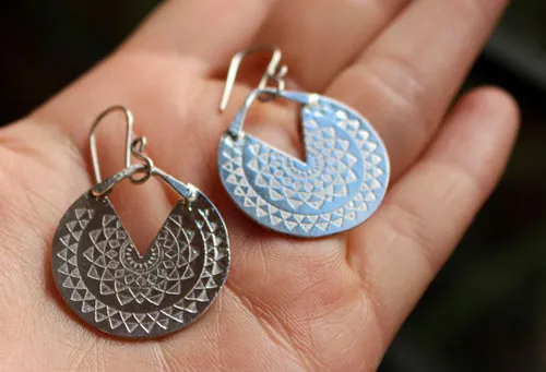 Sol Inca, aretes astro prehispánico en plata