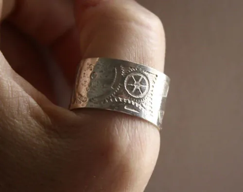 Steampunk, anillo de engranajes neovictorianos en plata