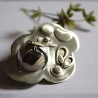 Sueño de una noche de verano, broche ensueño en color en plata y ópalo de fuego
