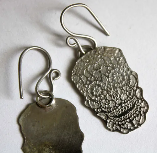 Sugar skull, aretes calavera mexicana en plata