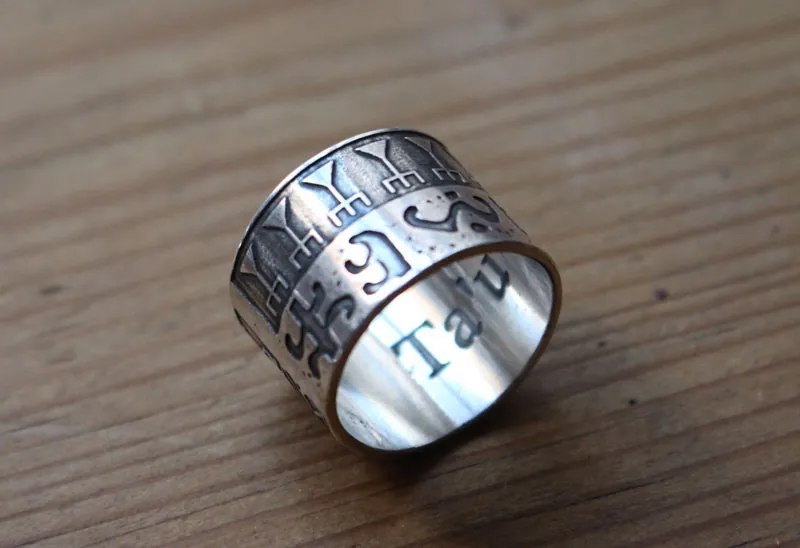 Ta U Here, anillo tatuaje polinesio en plata