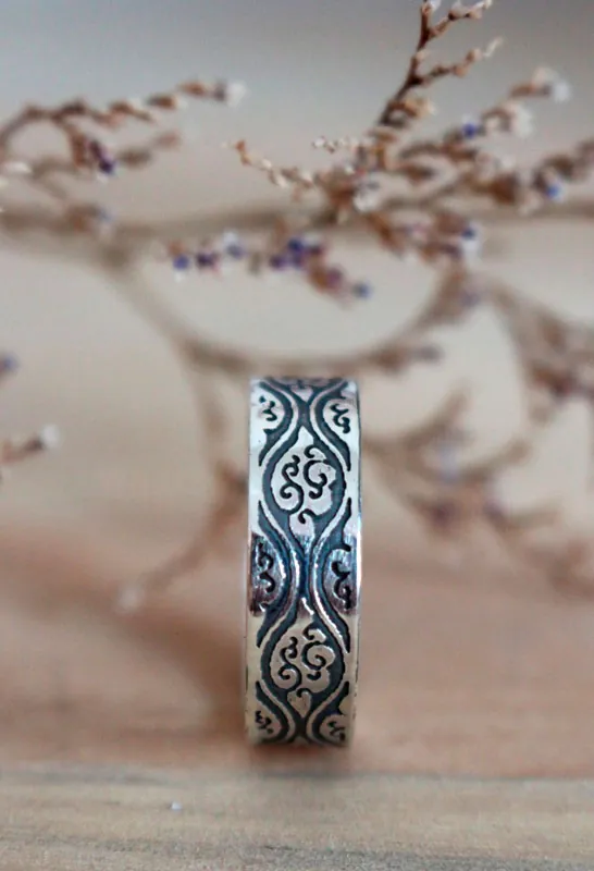 Tachiwaki, anillo vapor japonés en plata