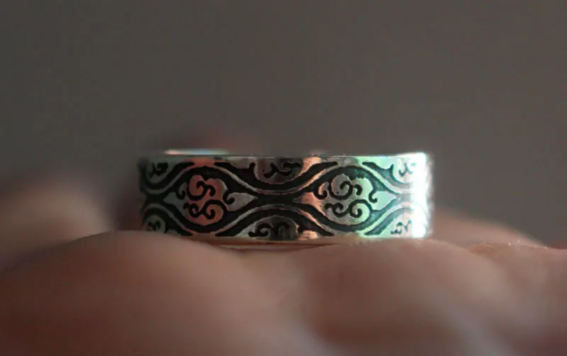 Tachiwaki, anillo vapor japonés en plata