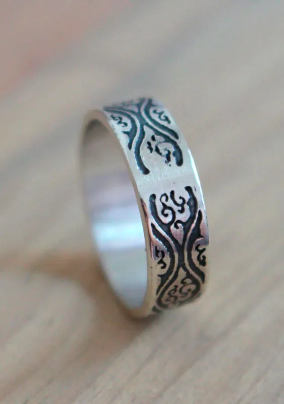 Tachiwaki, anillo vapor japonés en plata