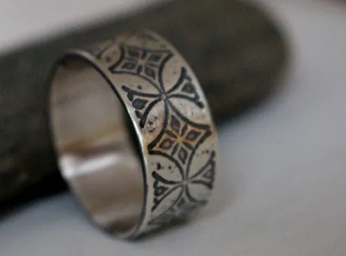 Templario, anillo cruz medieval en plata