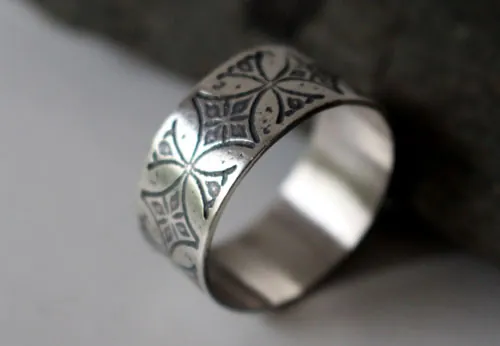 Templario, anillo cruz medieval en plata
