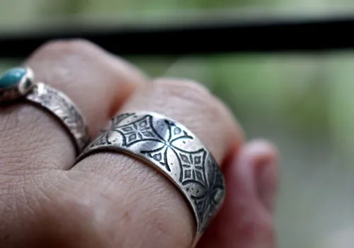 Templario, anillo cruz medieval en plata