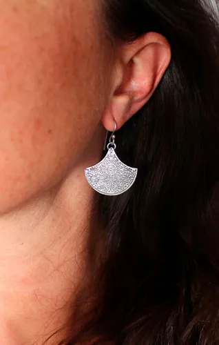 Terrario, aretes botánicos en plata