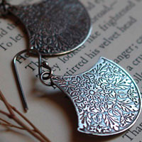 Terrario, aretes botánicos en plata