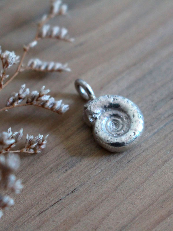 The cycle of life, eternal ammonite pendant in sterling silver