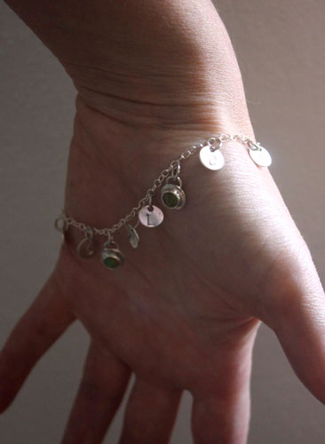 The tree of Jesse, family keepsake bracelet in silver, amethyst, opal, and peridot