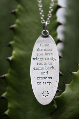 Those you love, deer and bird necklace in sterling silver