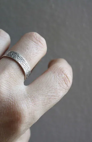 Tranquilidad, anillo flor de hortensia en plata