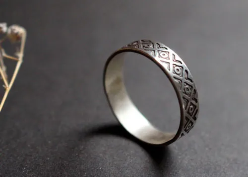 Tribal, anillo símbolo andino en plata