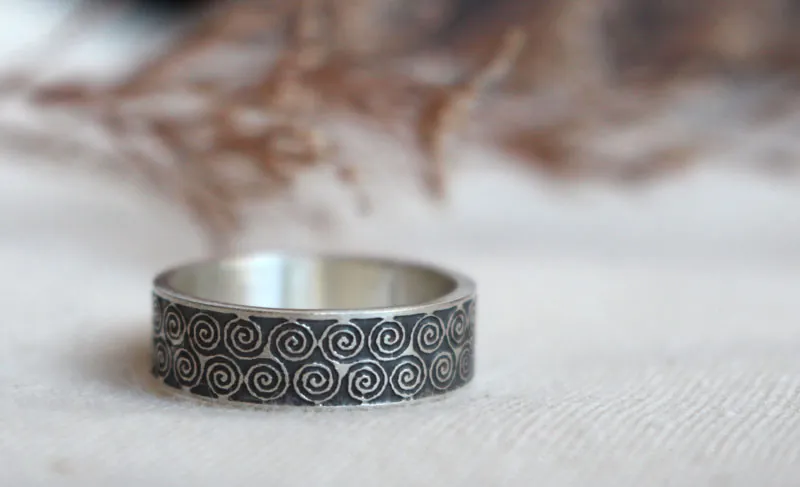 Triskel, anillo celta en plata