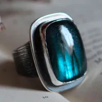 Tu corazón está grabado en mi corteza, anillo fidelidad en plata y labradorita