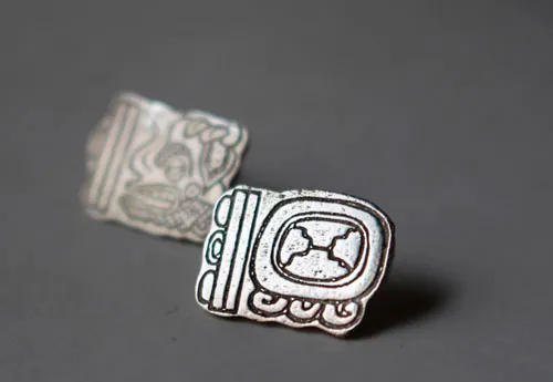 Tzolkin Haab, aretes tipo broquel del calendario maya en plata