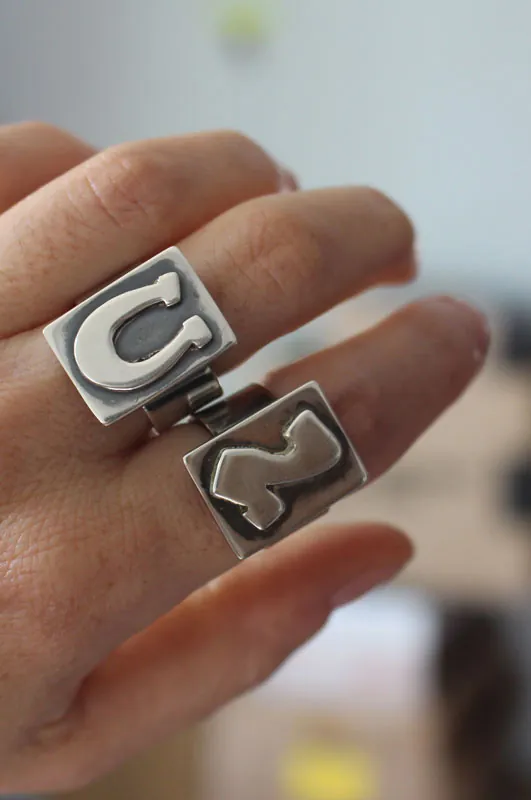 U2, anillo logotipo del álbum Achtung Baby en plata
