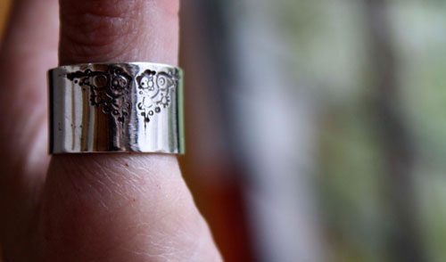 Uchronia, Steampunk retro-futuristic ring in silver