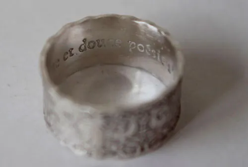 Un mundo imaginario, anillo étnico otomí de México en plata
