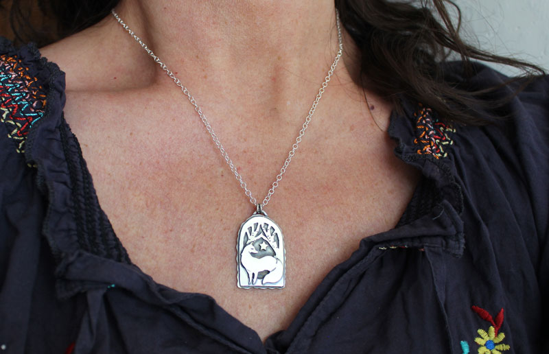 Una estrella te cuida, collar zorro y estrella en plata