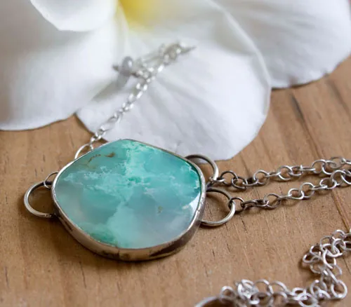 Vaidurya, pulsera paraíso tropical en plata, labradorita y crisoprasa
