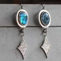 Vía Lláctea, aretes estrellas en plata y paua