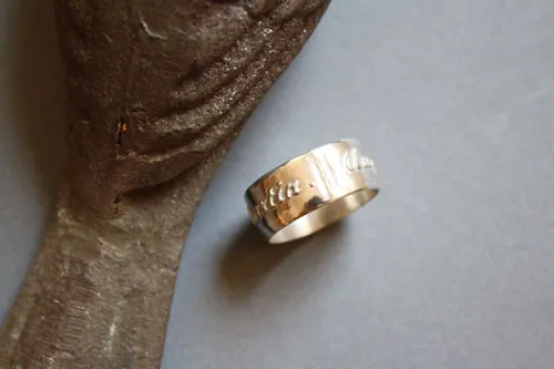 Vínculo familiar, anillo personalizado con nombres en relieve en plata