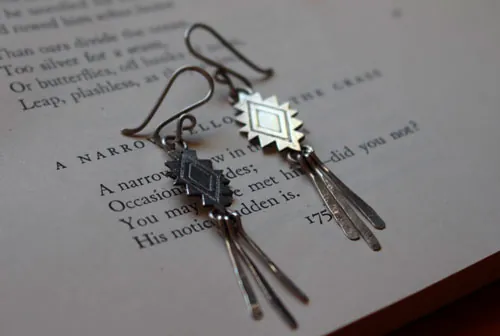 Visión, aretes diamante mexicano en plata