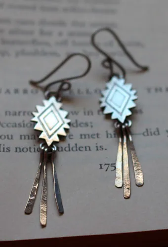Visión, aretes diamante mexicano en plata