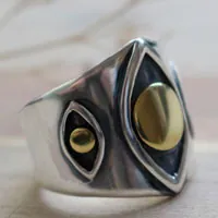 Visión, anillo ojo en plata y latón
