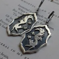 Vulpecula, aretes zorrito nocturno en plata