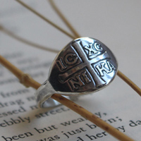 XC IC NIKA, anillo cristiano en plata