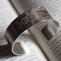Xiuhmolpilli, pulsera azteca de México en plata